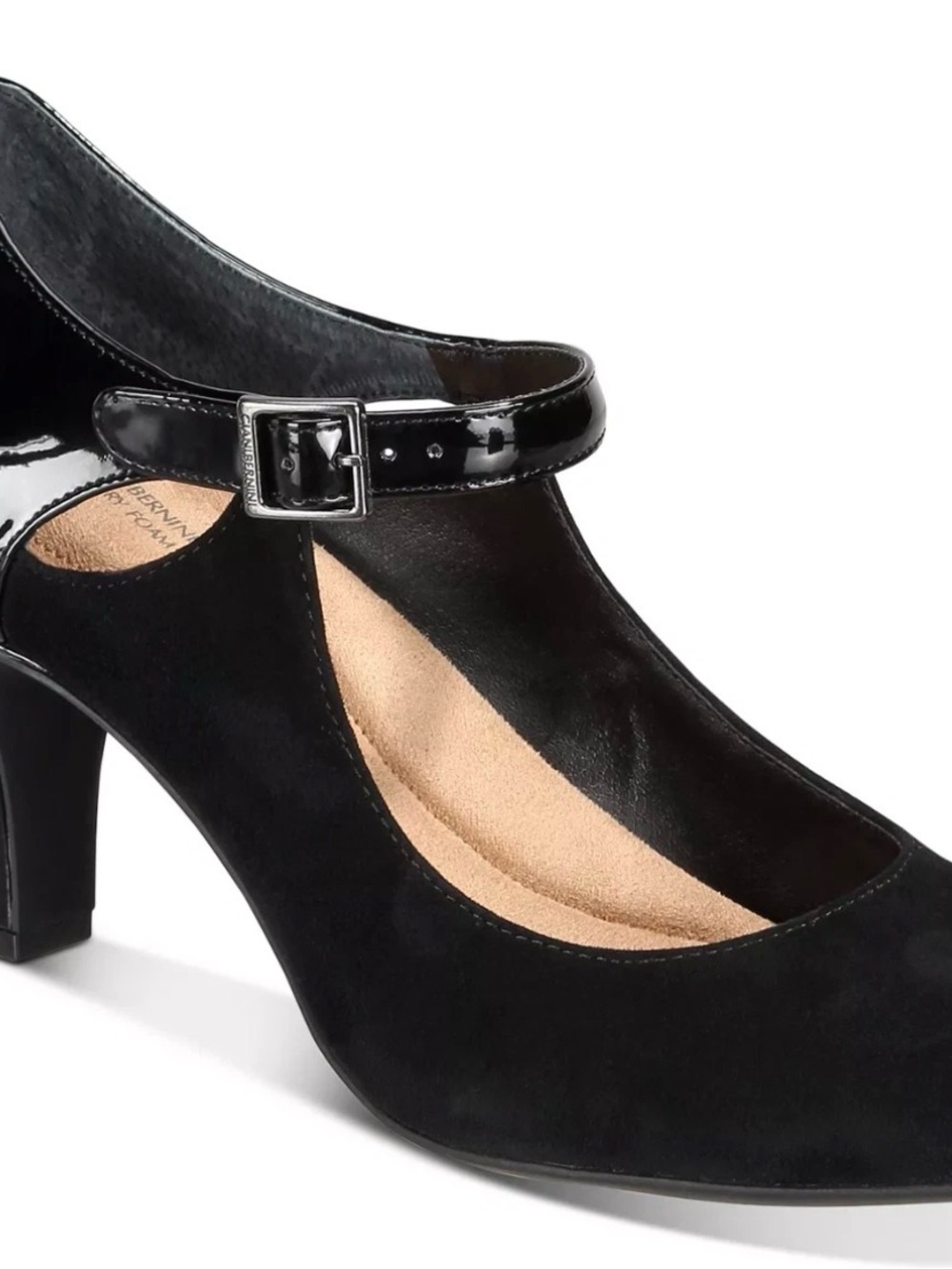Size 9 patent leather Gianni Bini Black Ankle-Strap Mid Heel Shoes